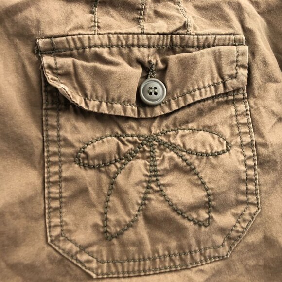 A New Approach A.N.A  Womens Cargo Capris Pants Size 14P Outdoors Tan Utility - Picture 10 of 14